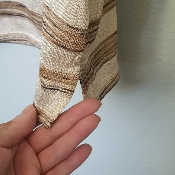 Banana Republic Summer striped shimmer tan and brown sleeveless top size small - Picture 4 of 8